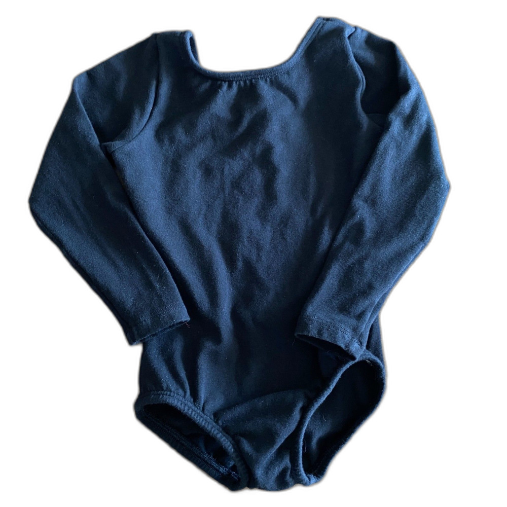 Clementine Apparel Black Long Sleeve Leotard Girls' 3-4
